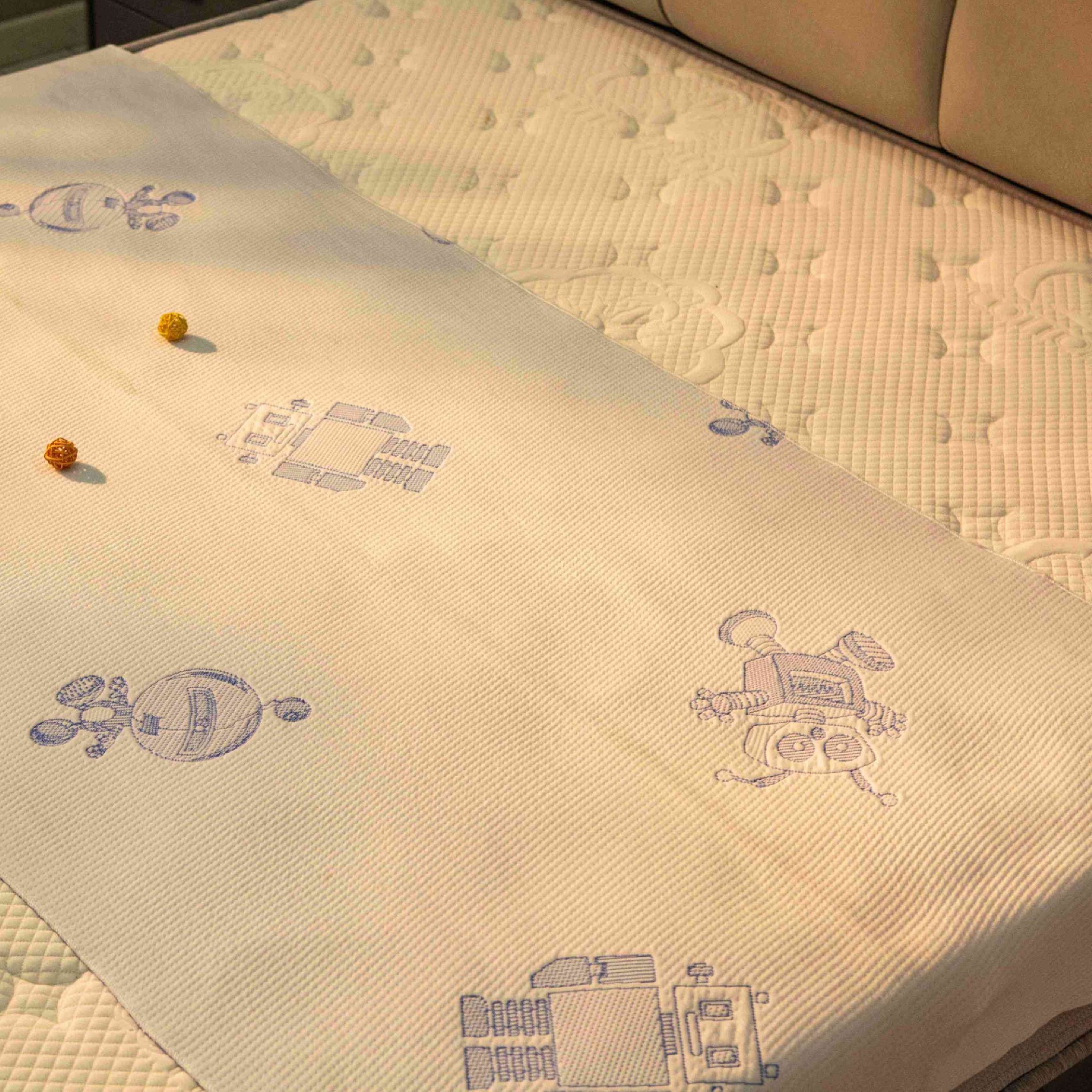 Kids Moisture-wicking Robot Mattress Ticking Fabric