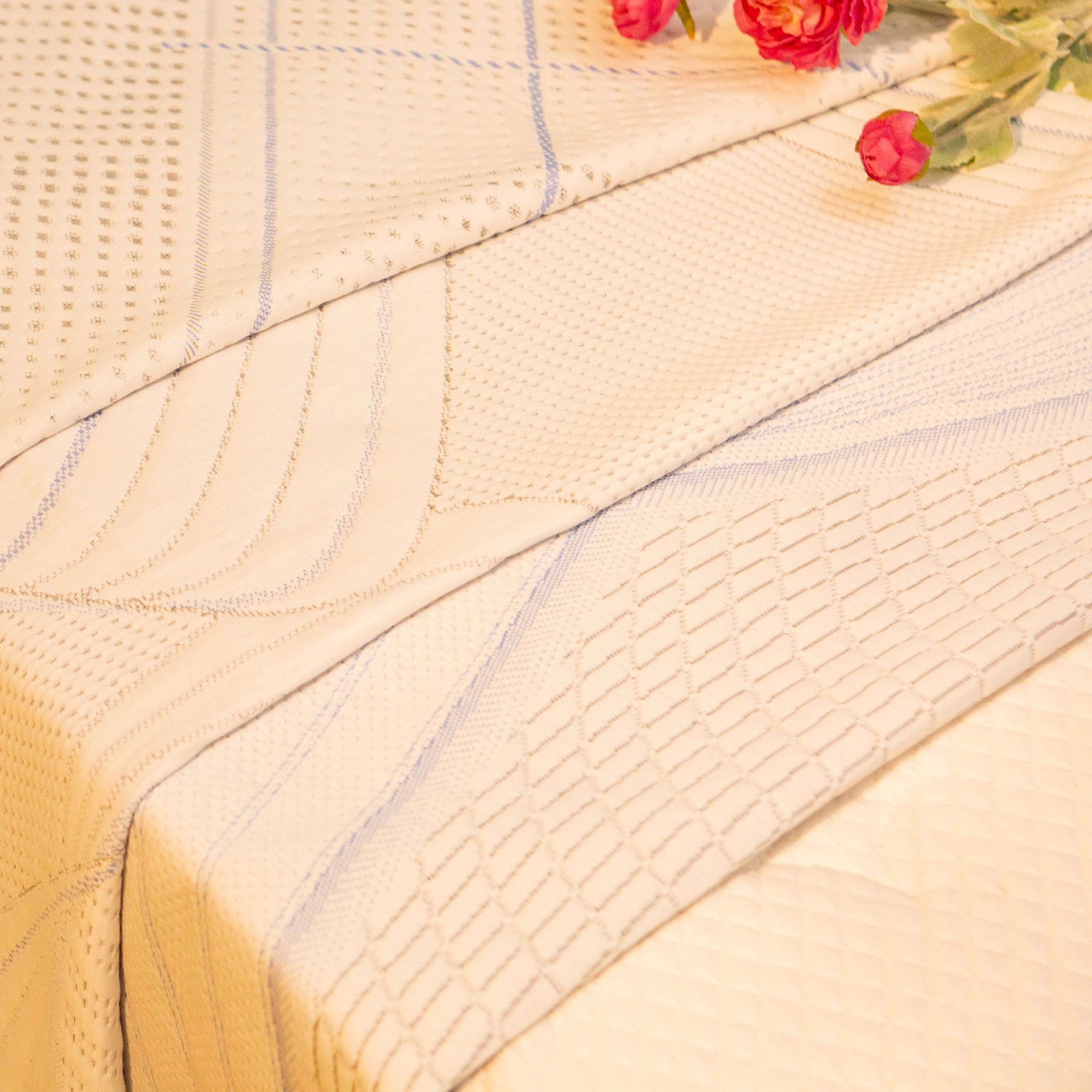 Line-Pattern Knitted Mattress Fabric | Factory-Direct Wholesale Rolls