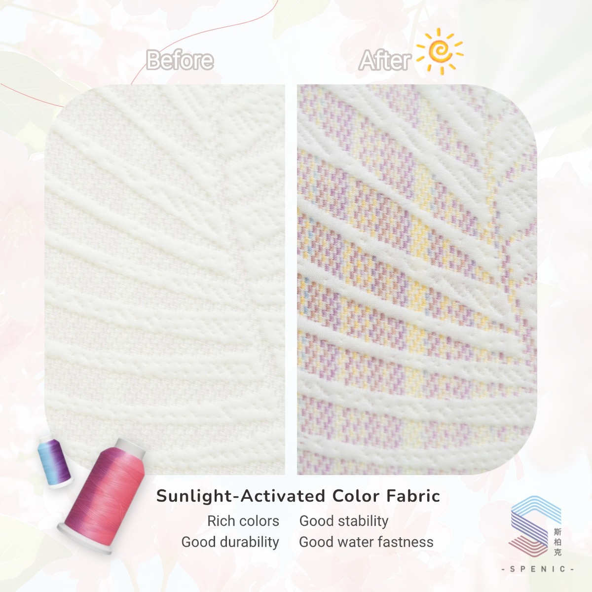 Sunlight-Activated Color Fabric for Mattress
