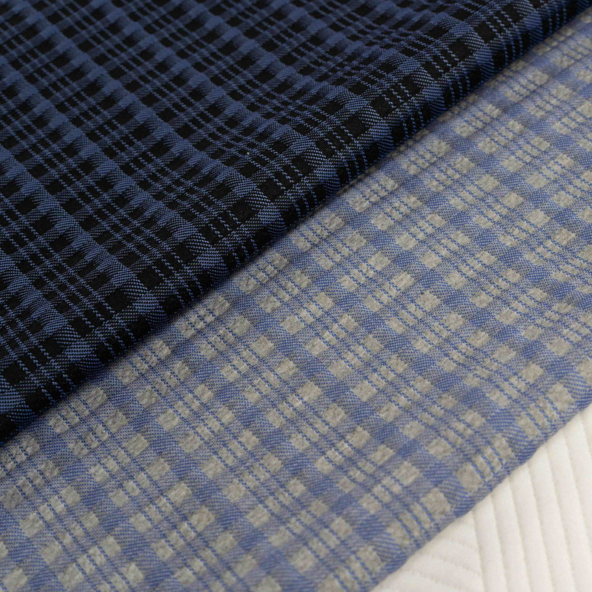 Modern Plaid Design in Navy and Black for Premium Bedding