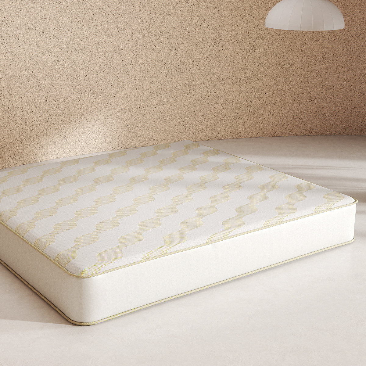 Custom Lurex Knitted Mattress Fabric – Gold Wave Jacquard for Premium Bedding Brands