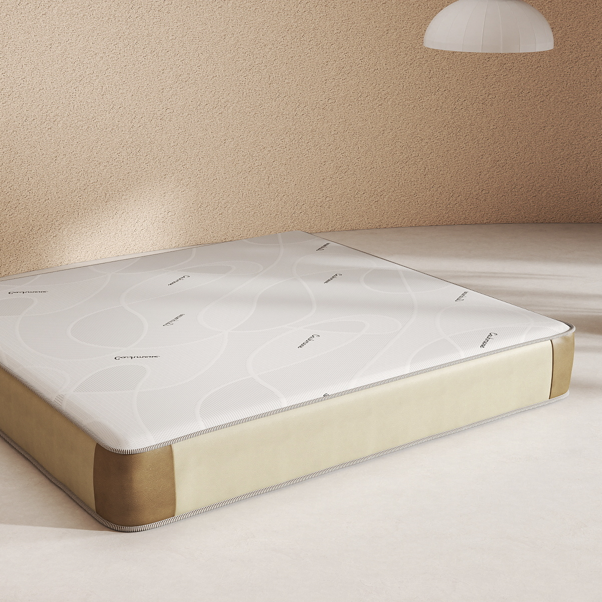 Cashmere Knitted Mattress Fabric – White Jacquard Design for Premium Sleep Brands