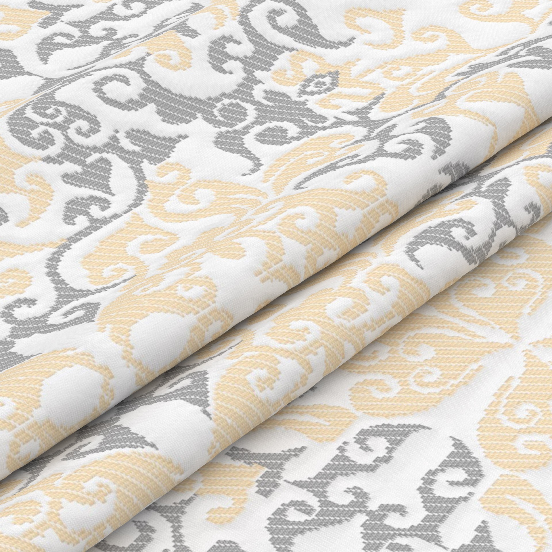 Jacquard Ticking Fabric for Mattress – Elegant Vintage Pattern Knit for Premium Covers