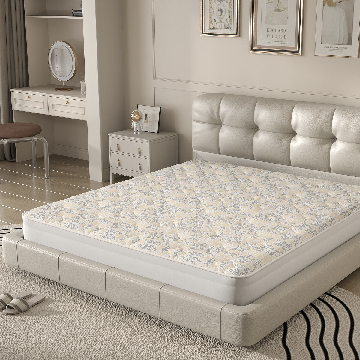 Jacquard Ticking Fabric for Mattress – Elegant Vintage Pattern Knit for Premium Covers